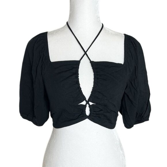 Wild Fable Black Keyhole Crop Top Small - Picture 1 of 8